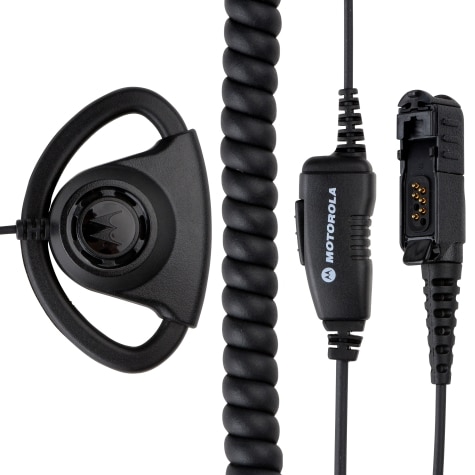 Adjustable D-Style Earpiece With In-Line Microphone and PTT