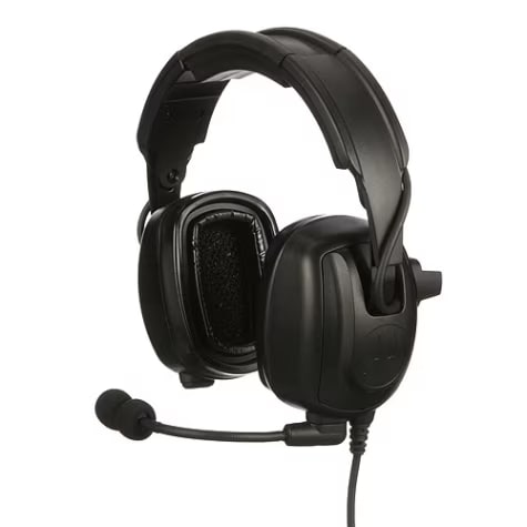 Over-the-Head, Heavy-Duty Headset With Boom Microphone