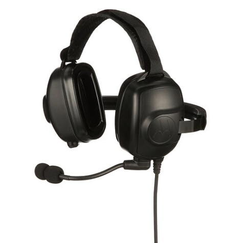 Heavy-Duty, Behind-the-Head Headset With Noise-Canceling Boom Microphone